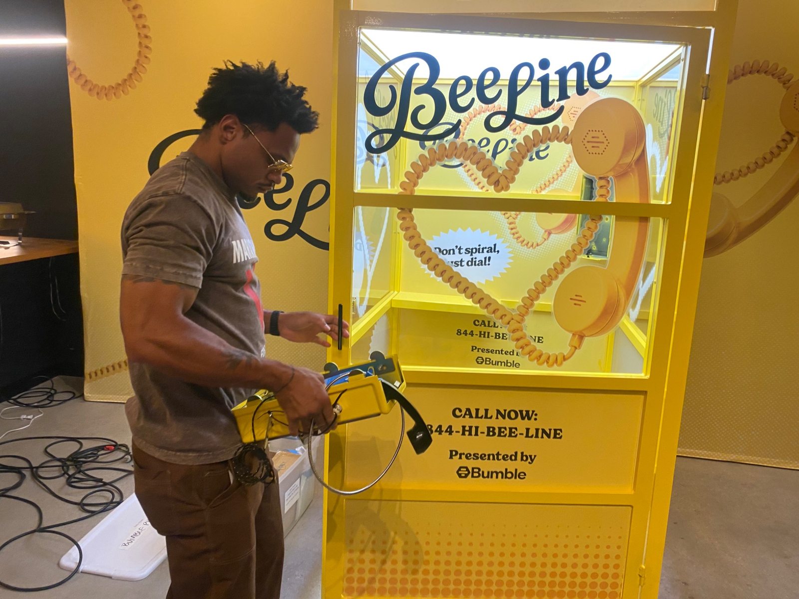 Field crew working on yellow Bumble activation