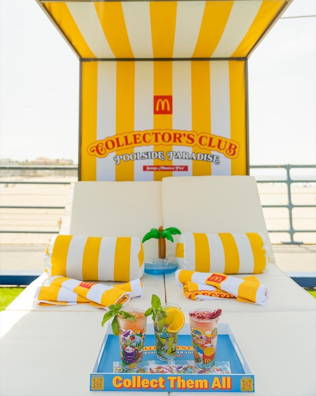 McDonald’s striped Collector’s Club poolside lounge