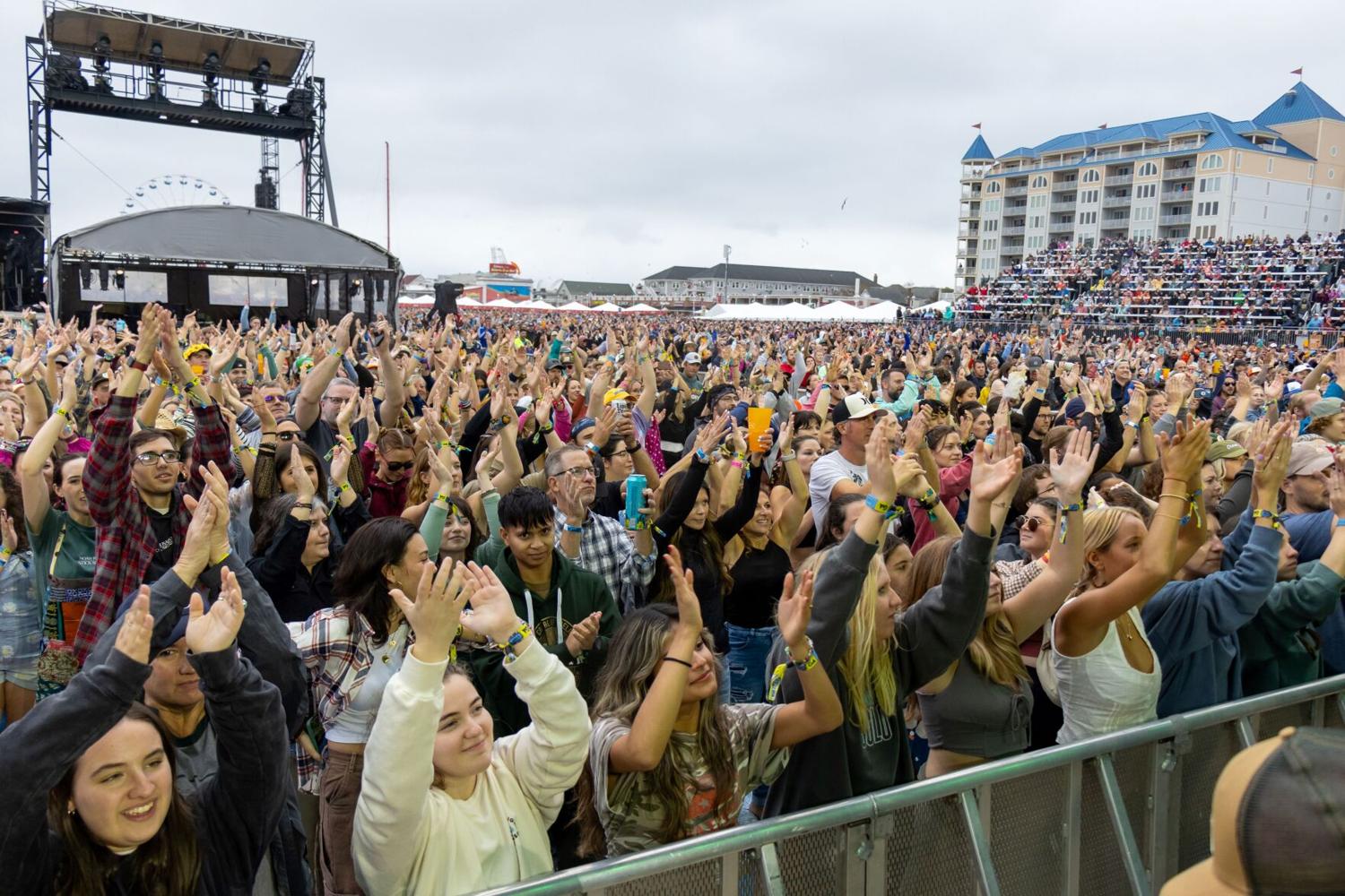 Oceans Calling festival crowd, event structures and viewing stands