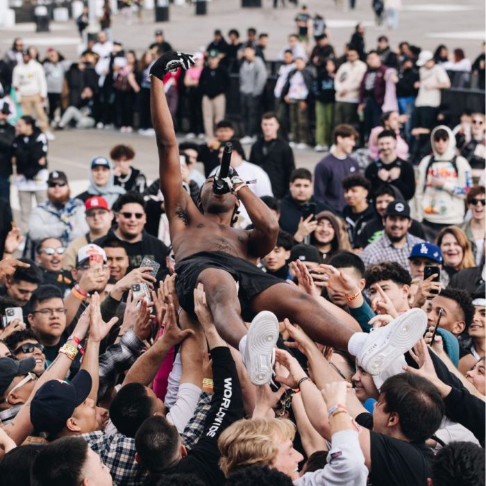 Performer and crowd at Rolling Loud Los Angeles
