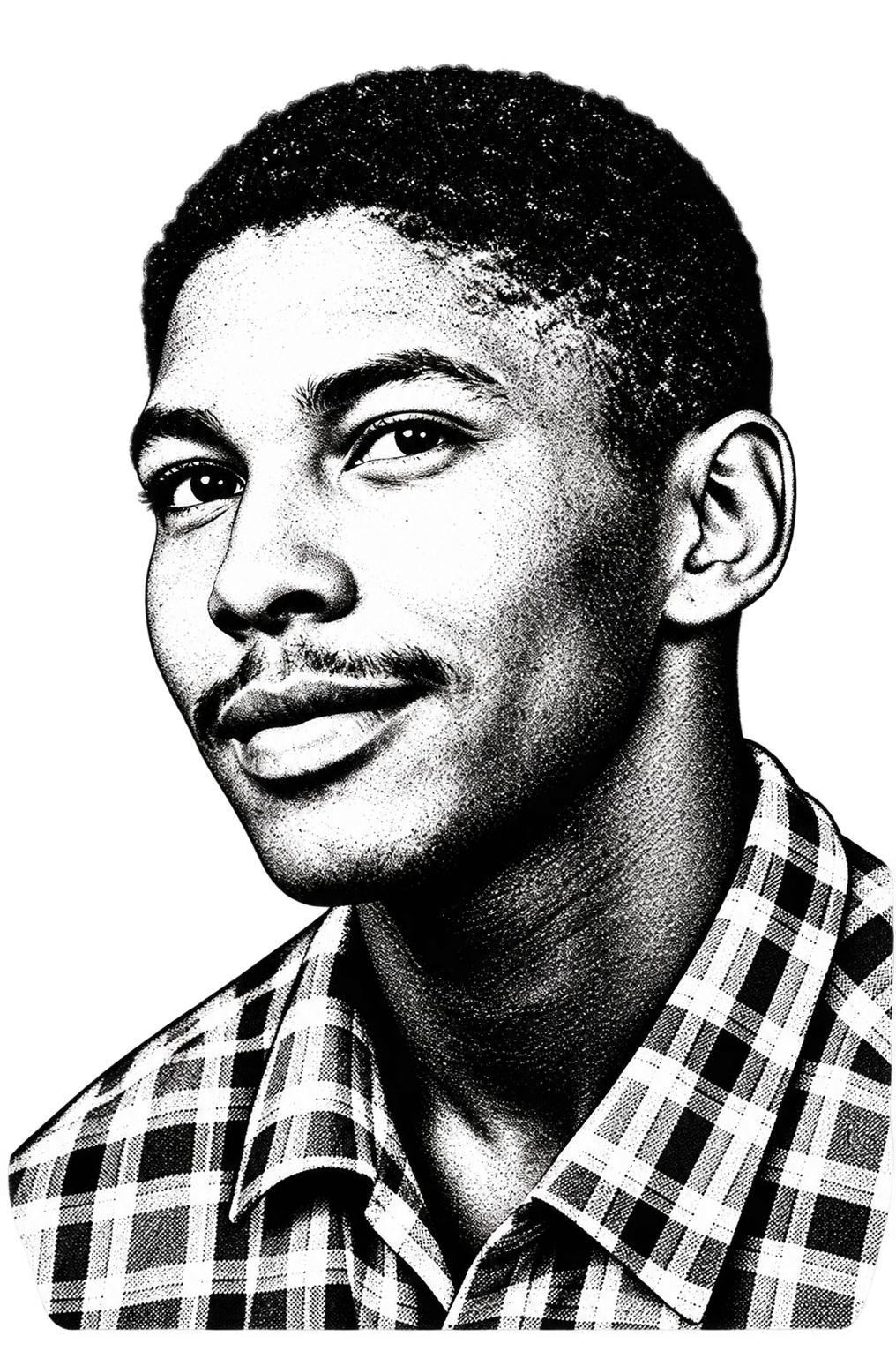 Black-and-white portrait of Buford Sonny Walker